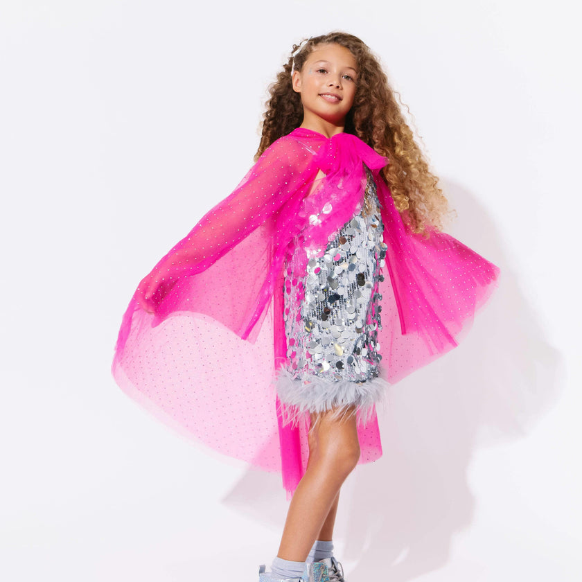Hot Pink Crystal Cape