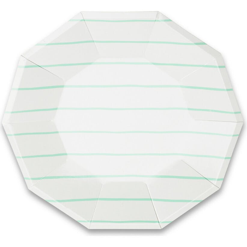 Mint Frenchie Striped Large Plates