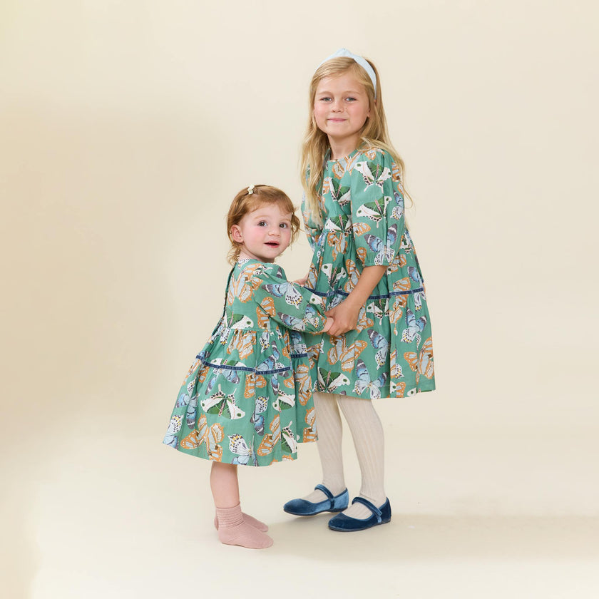 Baby Girls Maribelle Dress Set - Green Butterflies