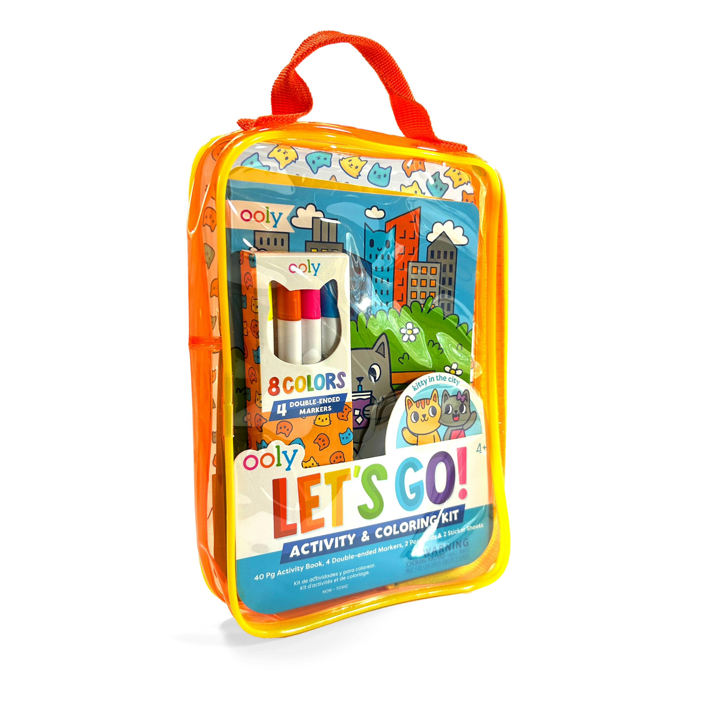 Let's Go! Activity & Coloring Kit - Kitty in the City - Activity Book Markers Postcards Stickers