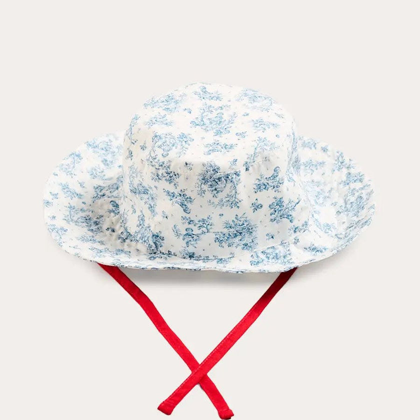 Audrey Toile Beach Hat in Blue (S-L)