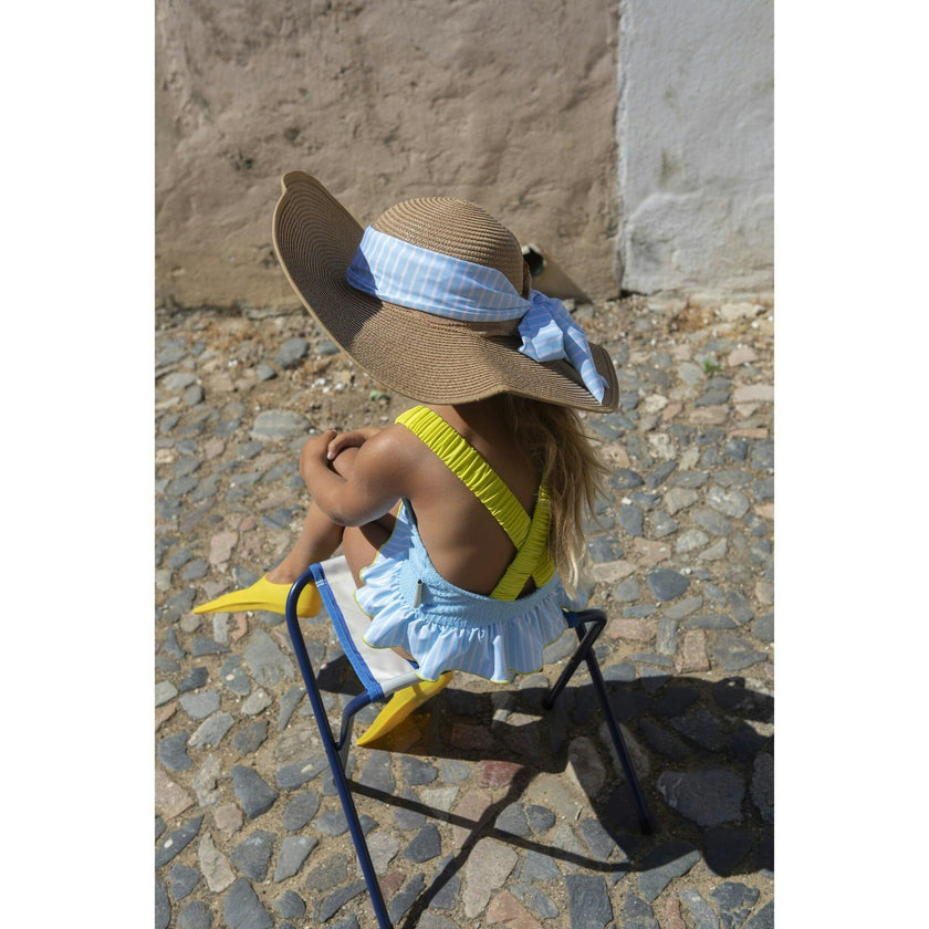 Sunny blue ruffle swimsuit