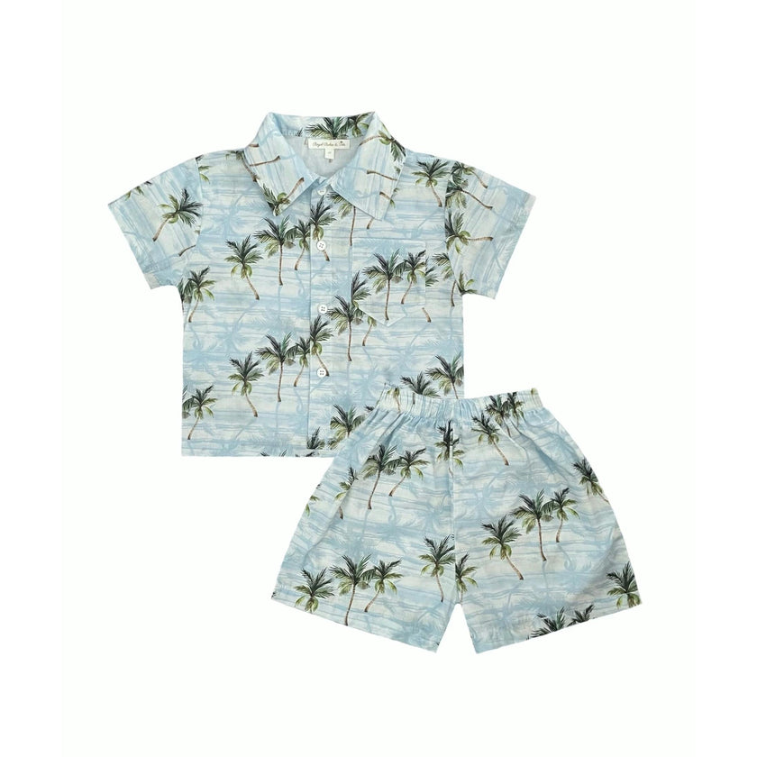 Resorts and Islands Palm Trees Cotton 2pc Summer Set