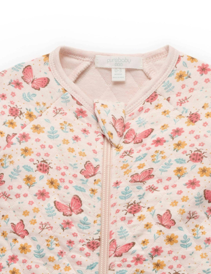 Quilted Growsuit Butterfly Print