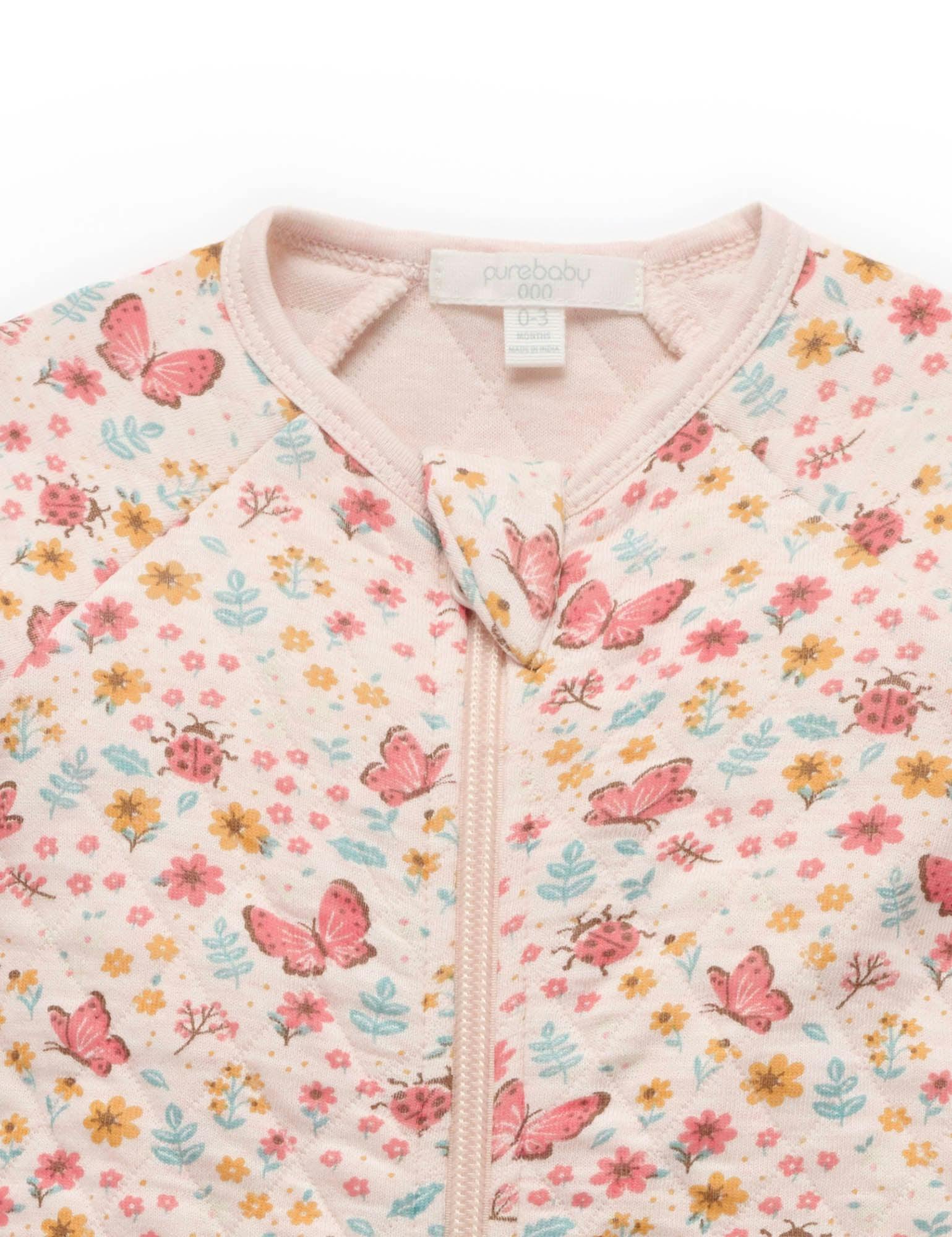 Quilted Growsuit Butterfly Print