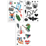 Tattoo Palooza Temporary Tattoos Mini Pack - I Wanna Rock! - 3 Sheets