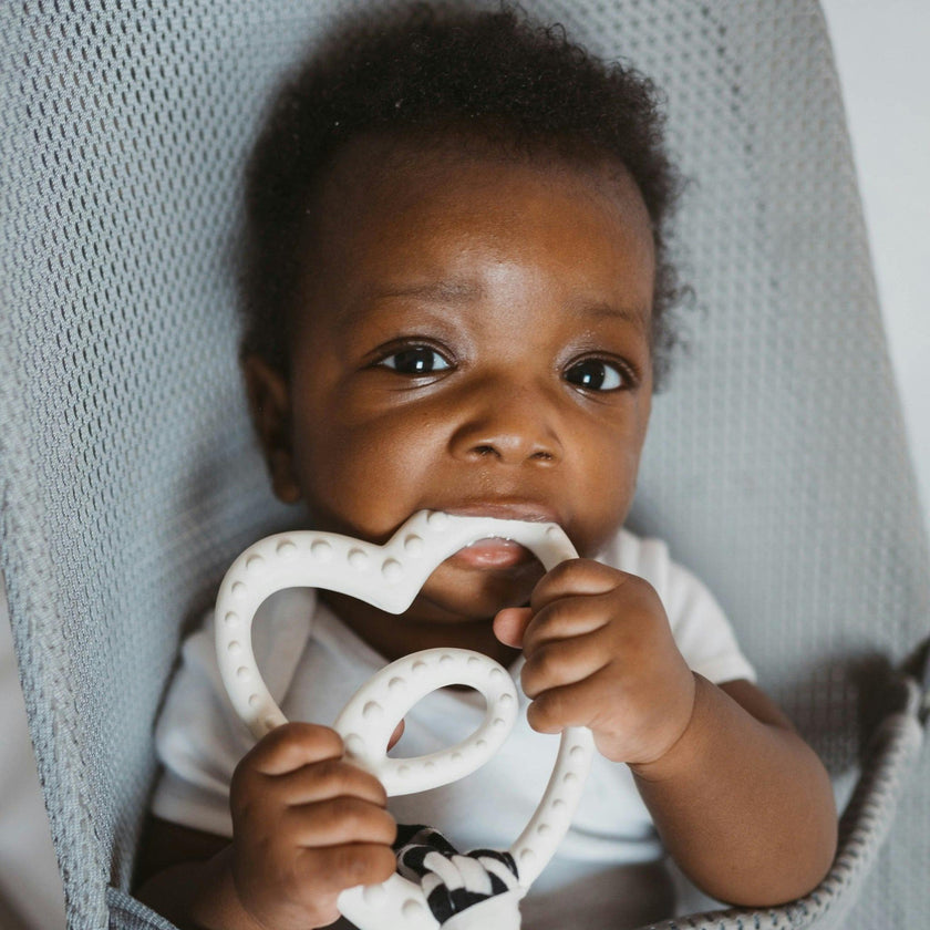 SENSORY RUBBER TEETHER - WHITE