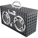 Bluetooth FM Radio W LED  Speakers Black Boombox