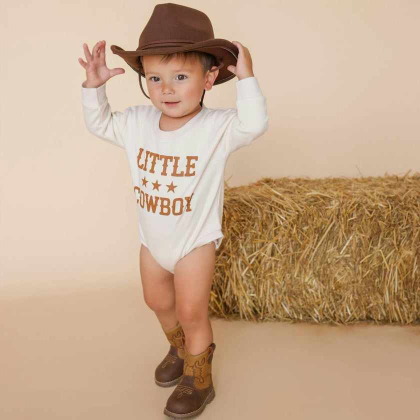 Little Cowboy Long Sleeve Romper