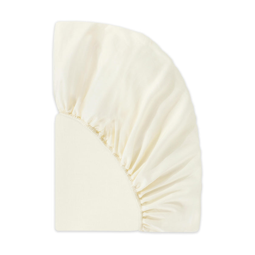 All-Stages Midi Crib Sheet in GOTS Certified Organic Brushed Cotton in Ivory