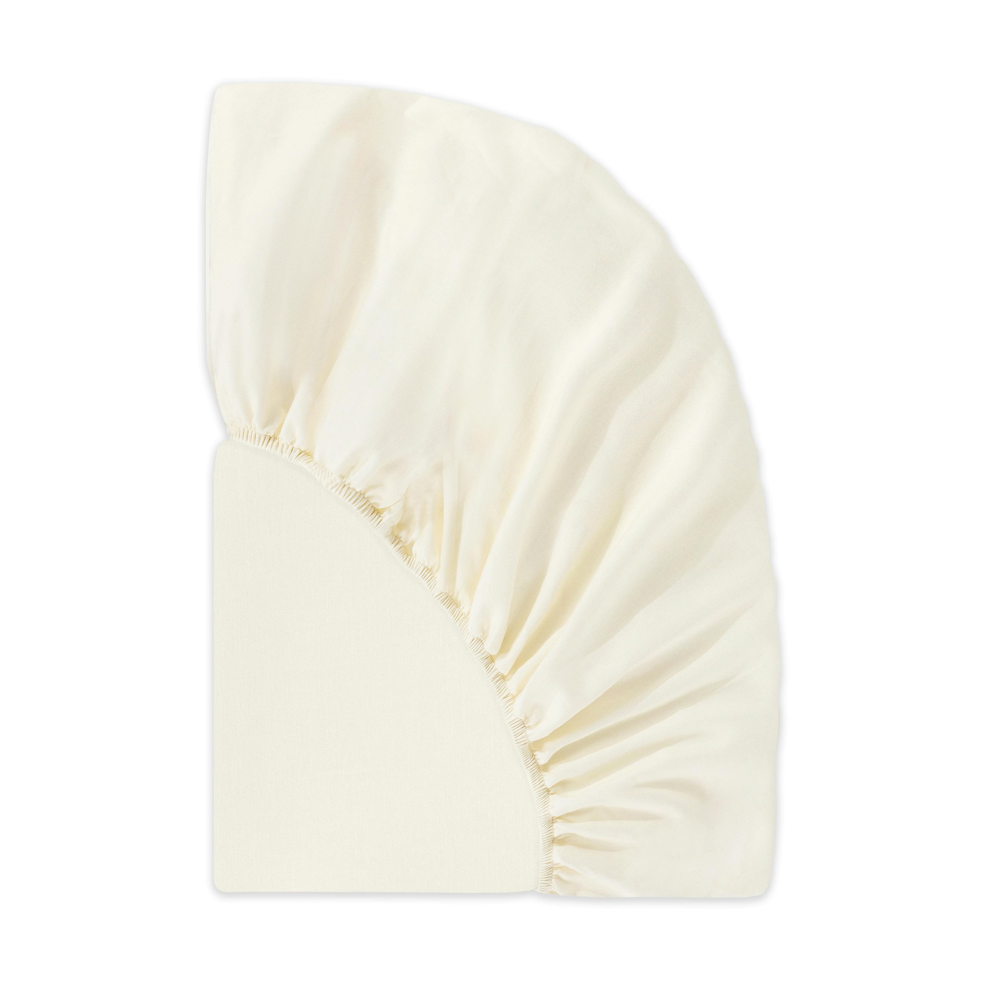 All-Stages Midi Crib Sheet in GOTS Certified Organic Brushed Cotton in Ivory