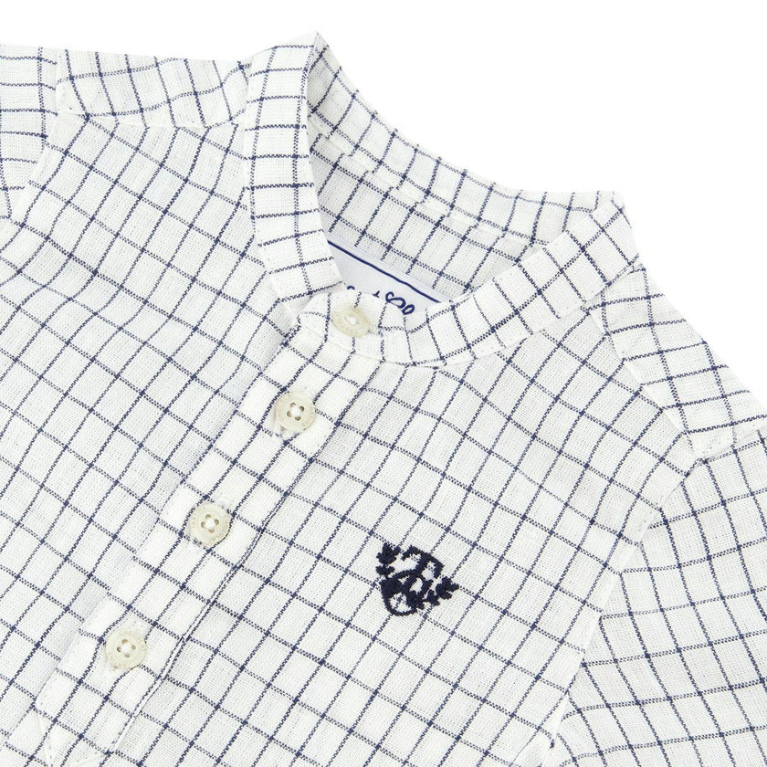 TARTINE ET CHOCOLAT Navy Checked Baby Shirt