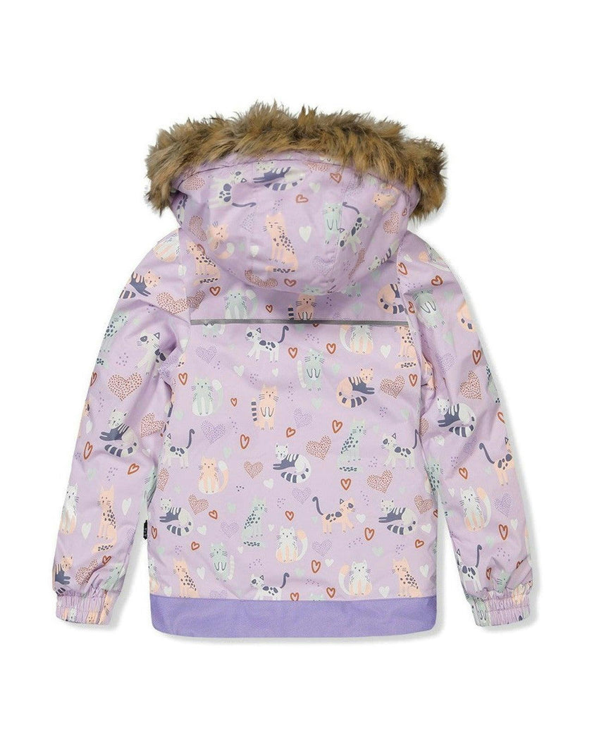 Two Piece Discover Snowsuit Purple Printed Cats