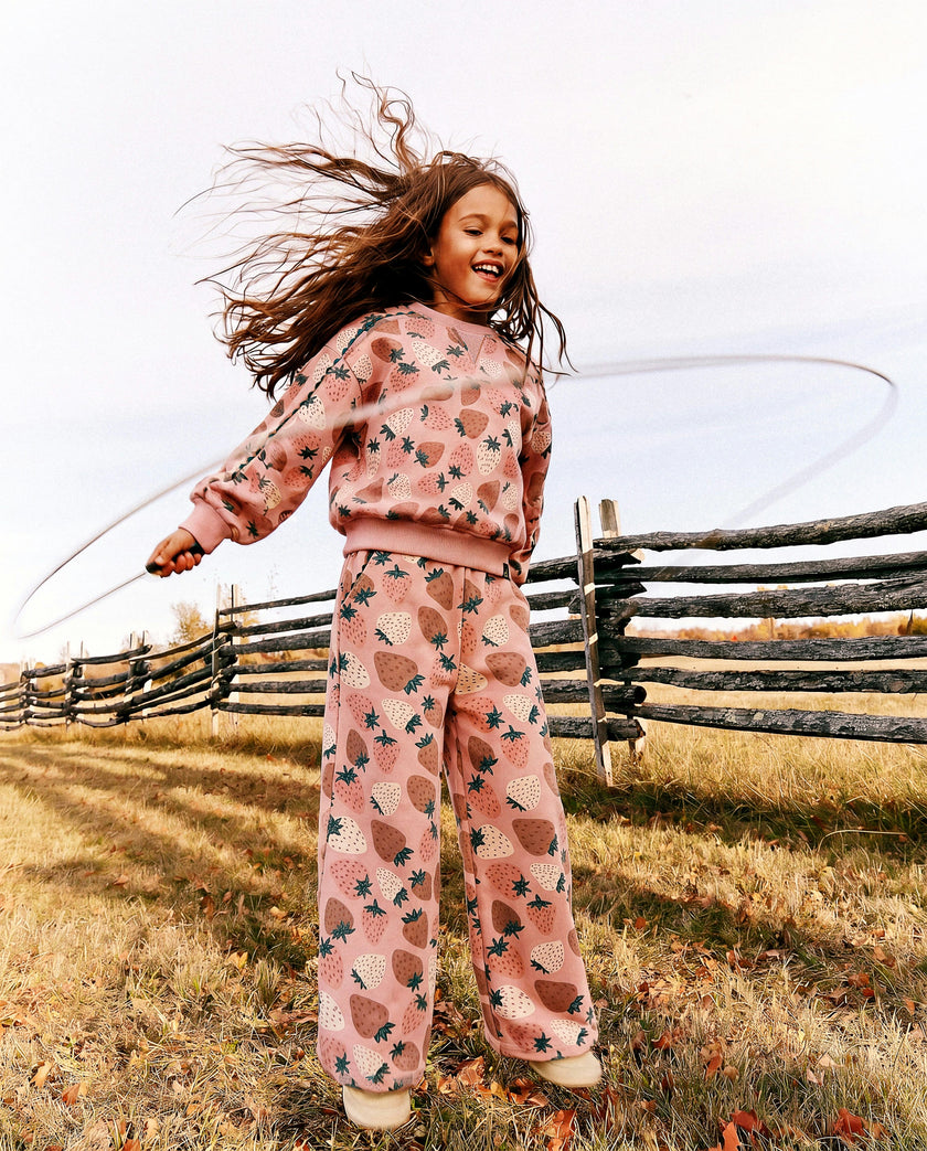 Sweatshirt Pink Strawberry Print