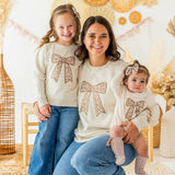 Mocha Floral Bow Patch Sweatshirt