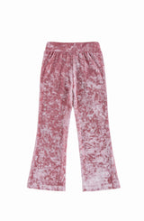 Velvet Yoga Pant with Embroidered Hearts, Rose Pink