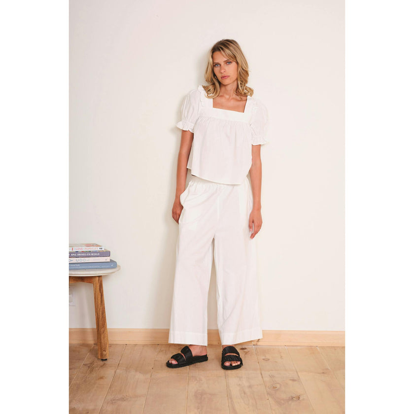 Women's Greta Woven Square Neck Boxy Fit Top