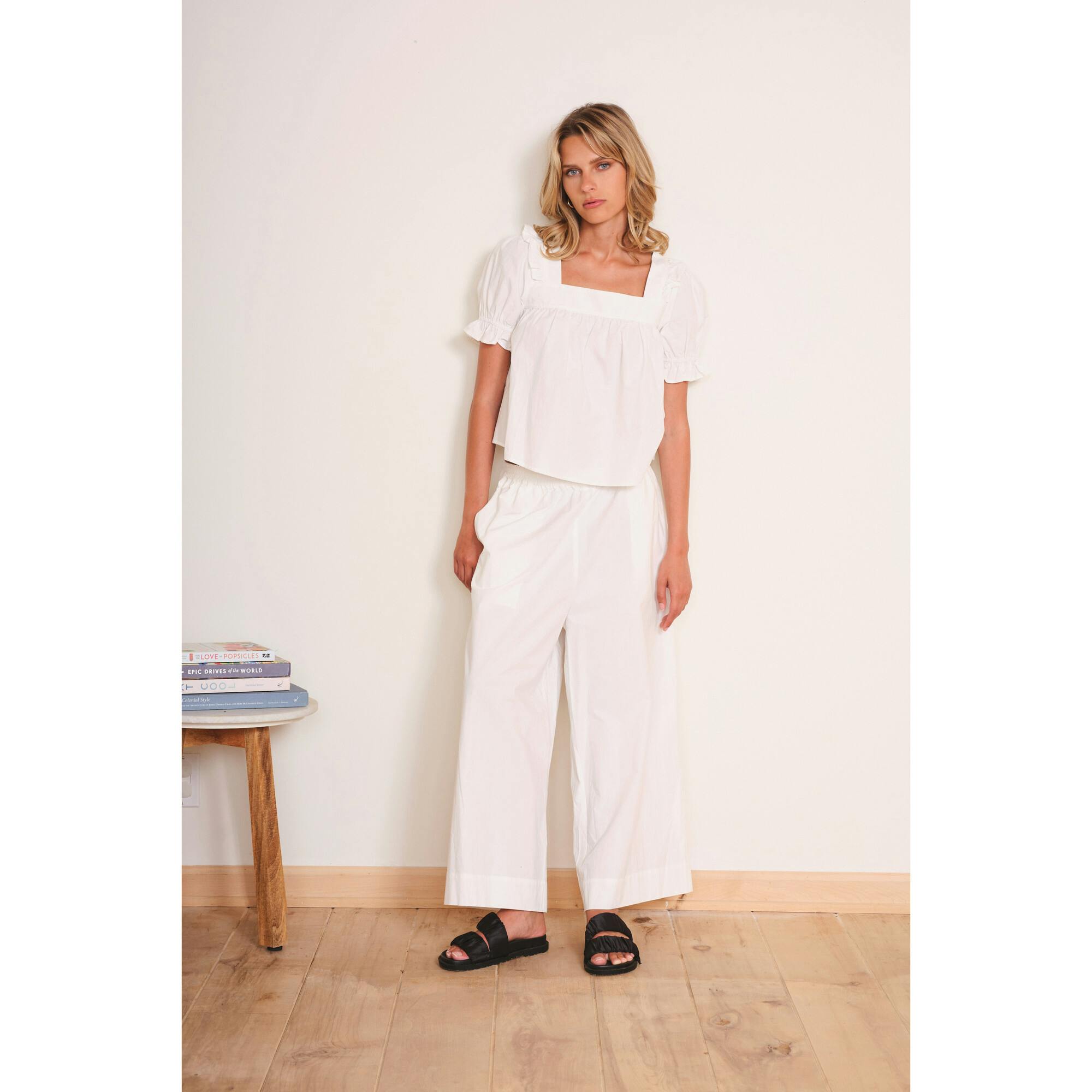 Women's Greta Woven Square Neck Boxy Fit Top