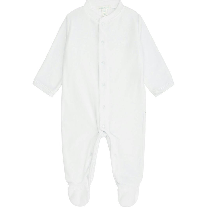 Velour Angel Wing™ Sleepsuit - White