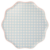 Set of 12 Gingham Dinner Plates