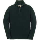 Organic Long Sleeve Half Zip Cable Pullover Sweater, Green
