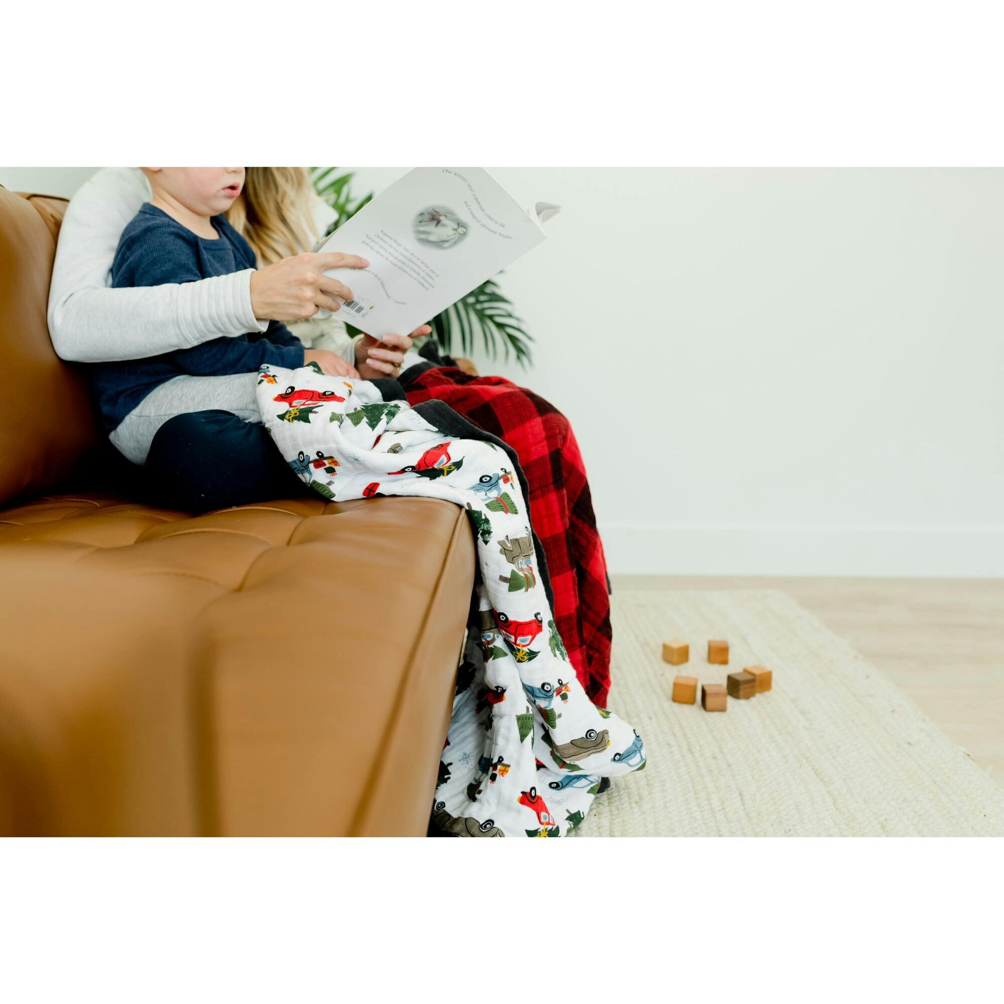 Cotton Muslin Quilted Throw - Holiday Haul