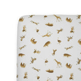 Organic Cotton Muslin Crib Sheet - Animal Crackers