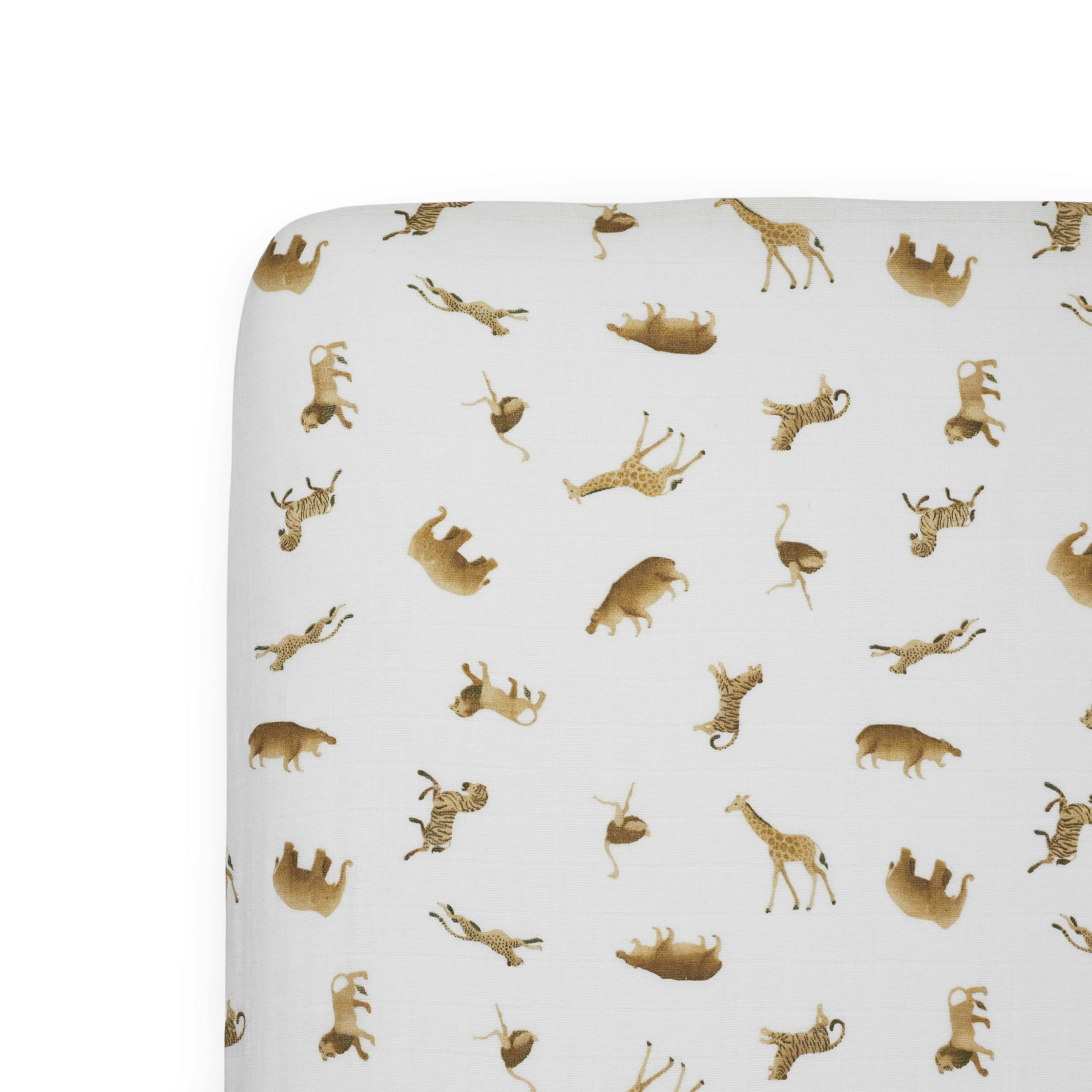Organic Cotton Muslin Crib Sheet - Animal Crackers