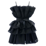 Black Noella Ruffle Bow Dress