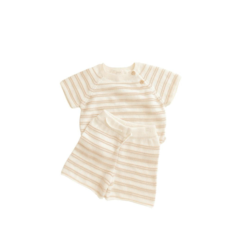 Organic Cotton Stripe Short Set, Stripes