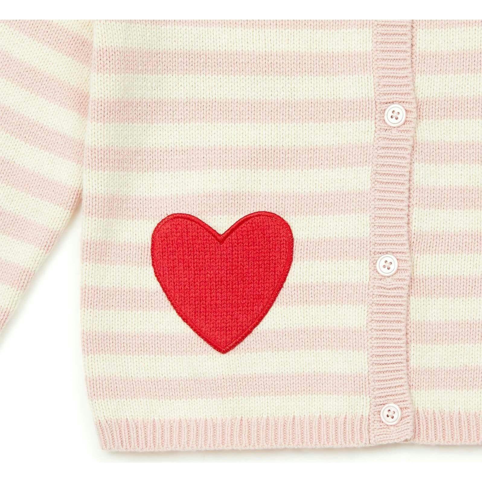 BONTON Madeleine Rose Heart Pocket Cardigan