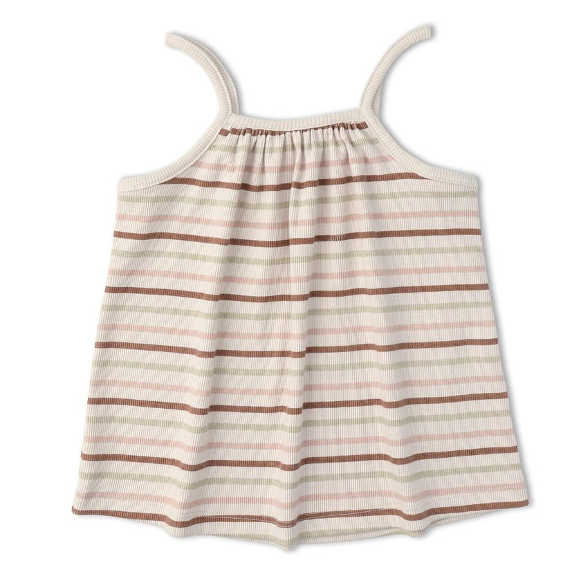 Organic Tank Top & Shorts Set - Terra Stripes