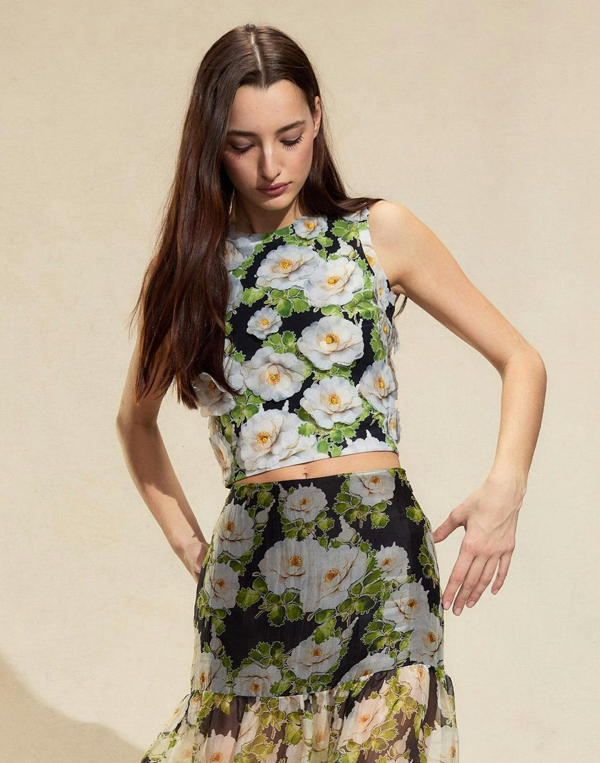 Cornelia Flower Appliques Top