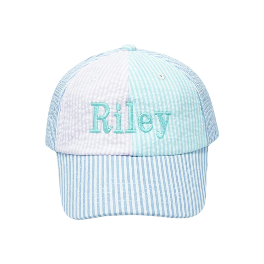 Customizable Seersucker Baseball Hat