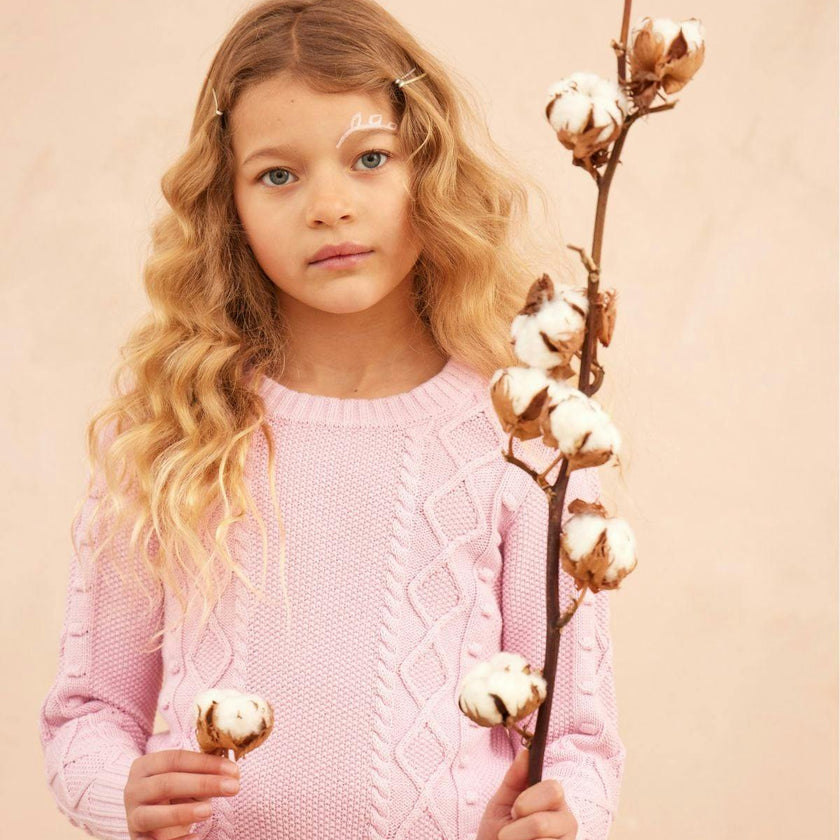 Cable Popcorn Jumper | Bubble Gum
