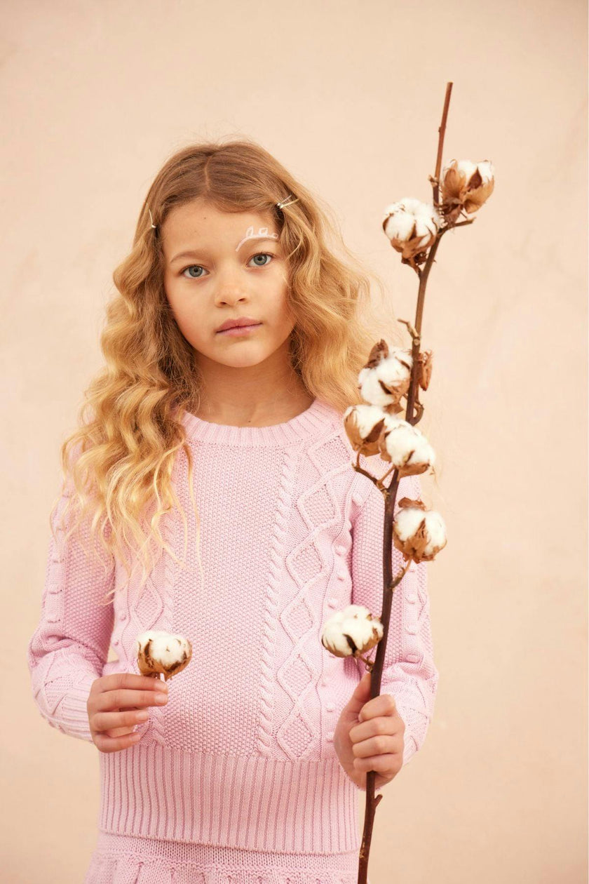 Cable Popcorn Jumper | Bubble Gum