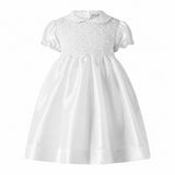 Ivory Taffeta Rosebud Smocked Dress, Baby