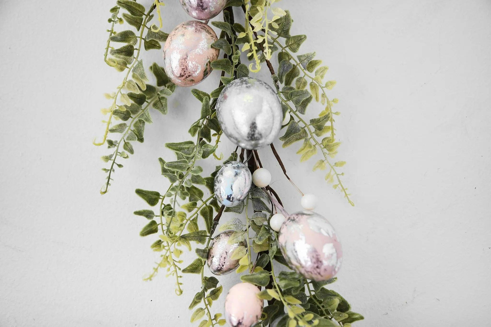 Pink, Blue and Silver Metallic Foil Speckle Easter Egg Garland
