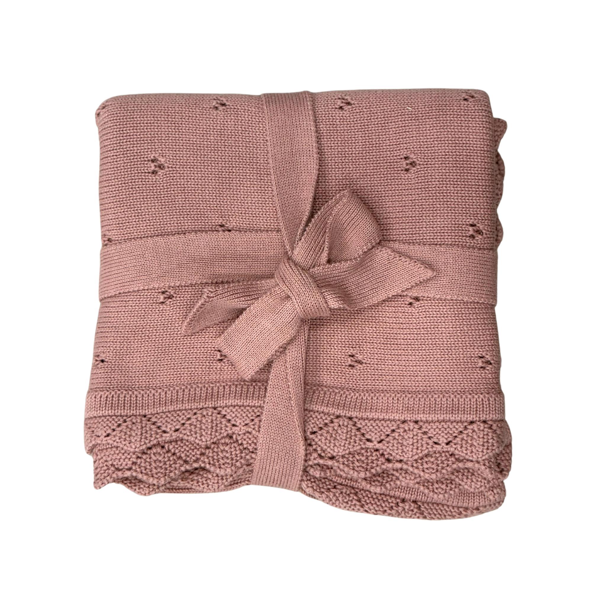 Knit Blanket in Rose