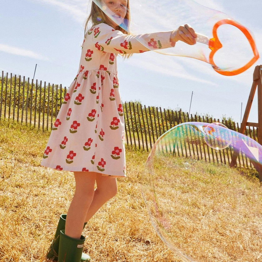 Recycled Jersey Flowers Kid Dress