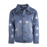 Star Leather Patched Denim Jacket