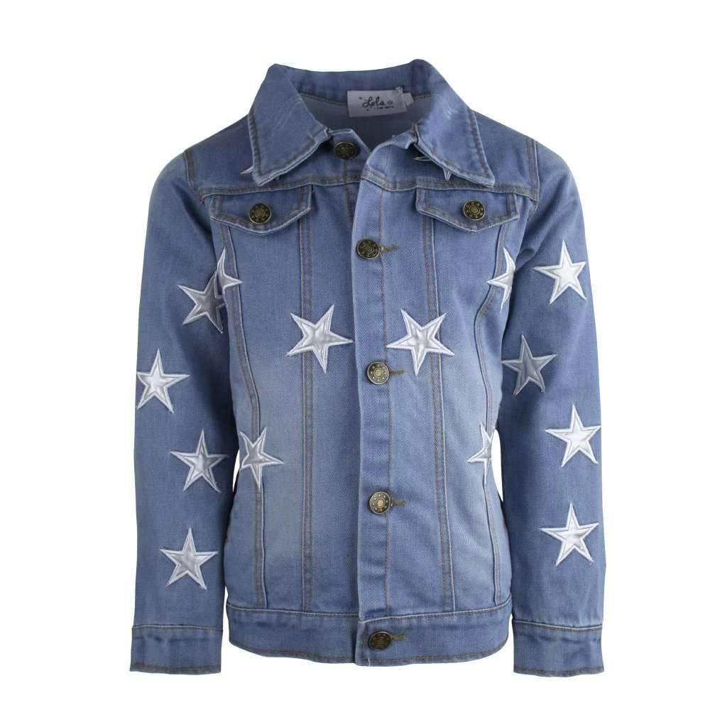 Star Leather Patched Denim Jacket