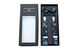 Dark Blue Floral Suspenders Set