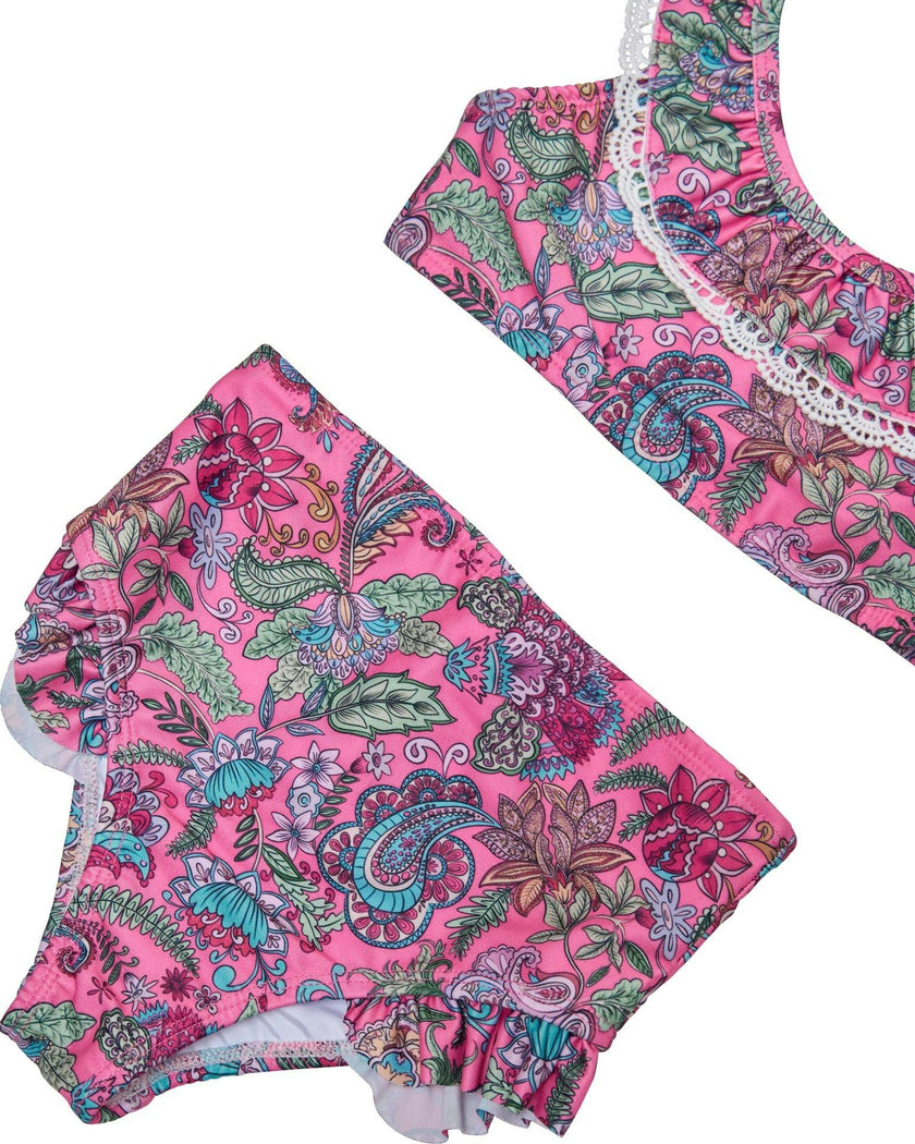 Girls Ruffle Neckline Bikini (Liberty Print)