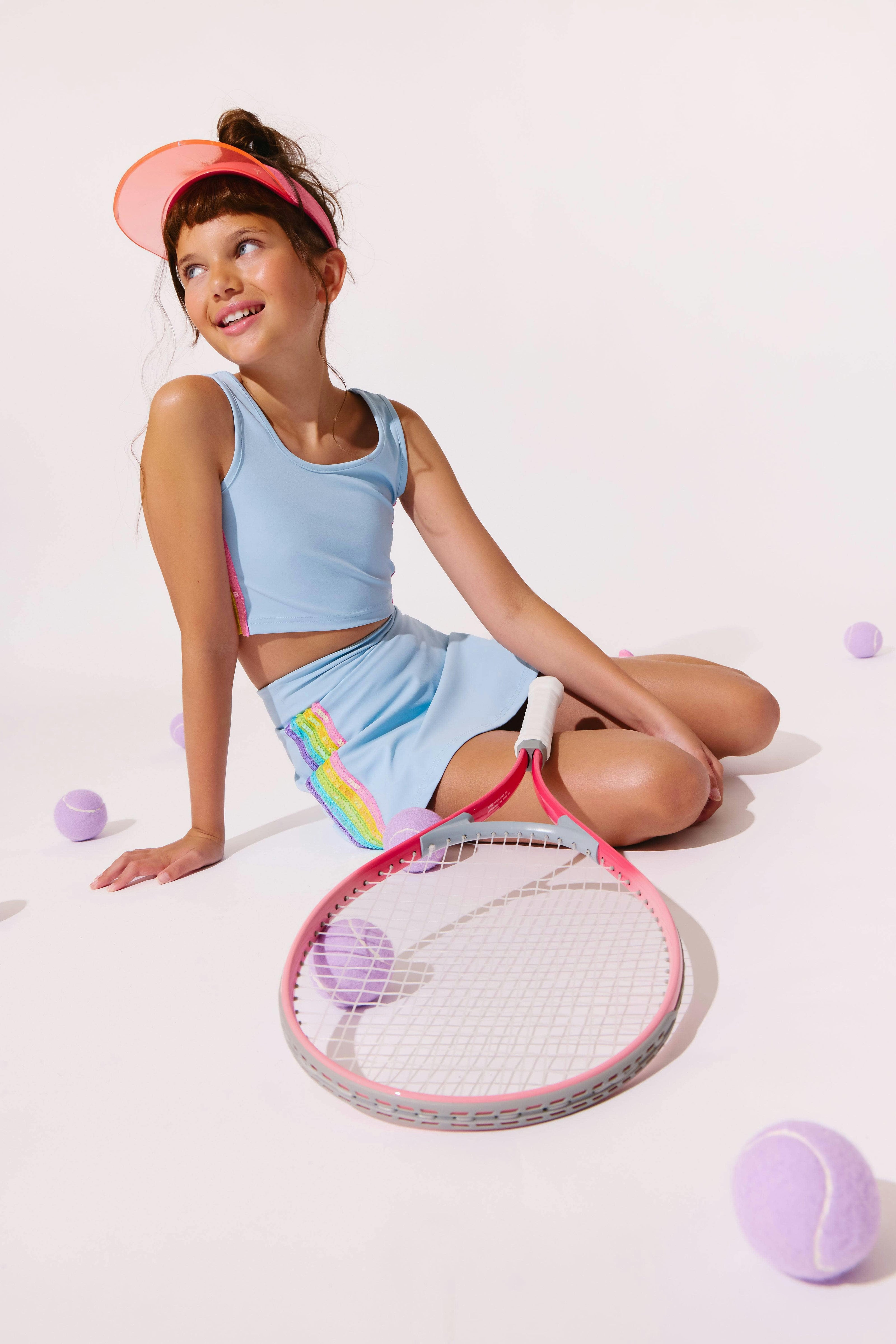 Blue Rainbow Sherbet Sequin Tennis Set