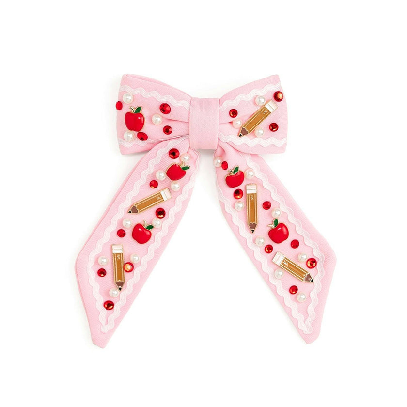 Apple Gemstone Bow Clip