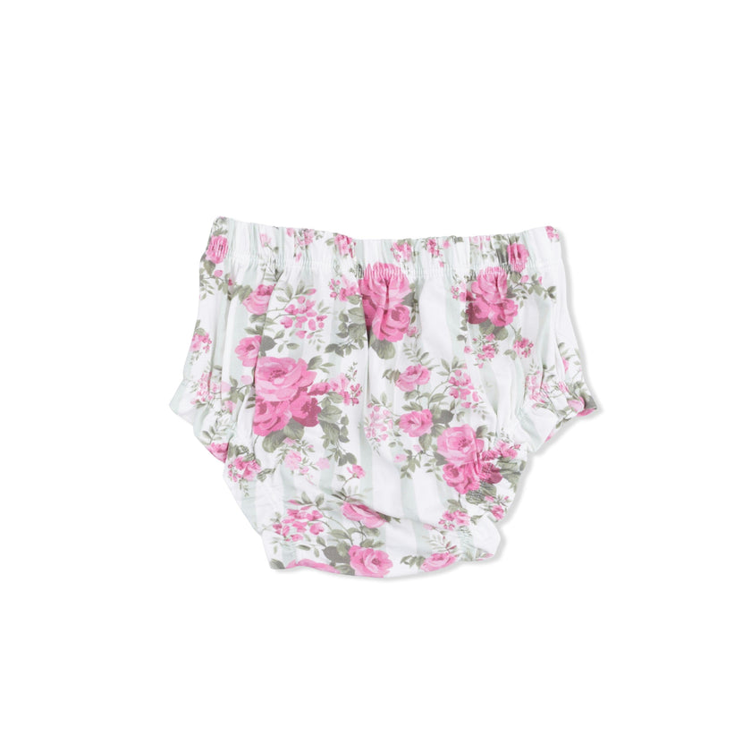 Cabbage Rose Stripe - Smocked Top with Bloomer