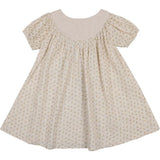 Lemon Blossom Pleated Puff Sleeve Swing Dress