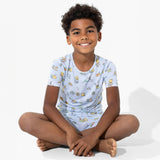Easter Blue Kids Bamboo Short Set