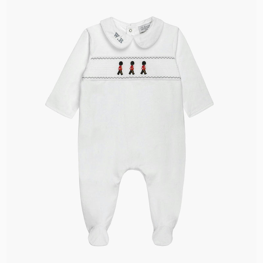 Baby Smocked Onesie in Guardsman